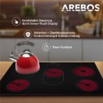 Arebos | 8700 W | 5 Kochzonen | 77 cm | autark | – Glaskeramik-Kochfeld, 5 Kochzonen, 77 cm – Bild 5