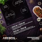Arebos ® autark 59 cm – Glaskeramik-Kochfeld, 4 Kochzonen, 52 cm – Bild 6