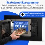 Bomann MWG 2215 EB – Mikrowelle, 20 l, 800 W, mit Grill – Bild 7