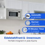 Bomann MWG 2215 EB INOX 20L – Mikrowelle, 20 l, 800 W, mit Grill – Bild 5