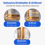Bomann MWG 2215 EB INOX 20L – Mikrowelle, 20 l, 800 W, mit Grill – Bild 7