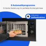 Bomann MWG 3001 H EB SCHWARZ 25L – Mikrowelle im rahmenlosen Design, 25 l, 900 W, mit Grill – Bild 5