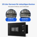 Bomann MWG 3001 H EB SCHWARZ 25L – Mikrowelle im rahmenlosen Design, 25 l, 900 W, mit Grill – Bild 6