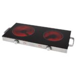 Bomann PC-DKP 1211 INFRAROT-DOPPELKOCHPLATTE 2800W Elektrokochzone – Glaskeramik-Kochfeld, 2 Kochzonen, 66 cm, 2800 W