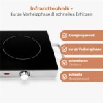 Bomann PC-DKP 1211 INFRAROT-DOPPELKOCHPLATTE 2800W Elektrokochzone – Glaskeramik-Kochfeld, 2 Kochzonen, 66 cm, 2800 W – Bild 4