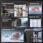 CHiQ CSS530NGDE Touch Bedienung und Wasserspender – Side-by-Side-Kühlschrank, 525 l, Energieeffizienzklasse E, No Frost – Bild 4