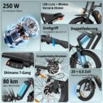 Colorway BK29T All Terrain Bike – Pedelec (All Terrain Bike), 250 W, 48 V / 15 Ah (720 Wh), bis 100 km Reichweite – Bild 2