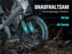 Decome 250W 36V/10Ah 25kmh 7 Gang 20x4.0 All Terrain Bike – Pedelec (All Terrain Bike), 250 W, 36 V / 10 Ah (360 Wh), bis 75 km Reichweite – Bild 6