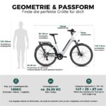 Deruiz Quartz 28 Zoll City Fahrrad 644 Wh Citybike – E-Bike (Citybike), 250 W, 48 V / 13,4 Ah (644 Wh), bis 120 km Reichweite – Bild 7