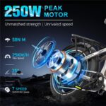 Ecorush R2 20*4 – E-Bike (Faltrad), 250 W, 48 V / 10,4 Ah (499 Wh), bis 100 km Reichweite (Art.-Nr. 155290124) – Bild 2