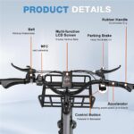 Elekgo 20 Zoll E Bike Dreirad – E-Bike (Lastenrad), 250 W, 48 V / 18 Ah (864 Wh), bis 60 km Reichweite (Art.-Nr. 142725385) – Bild 5
