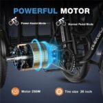 Elekgo 20 Zoll E Bike Dreirad – E-Bike (Lastenrad), 250 W, 48 V / 18 Ah (864 Wh), bis 60 km Reichweite (Art.-Nr. 142725450) – Bild 2