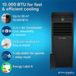 Erikssøn Silent Comfort Series Schwarz – Mobiles Klimagerät, 10.000 BTU/h, bis 30 m², Energieeffizienzklasse A – Bild 2