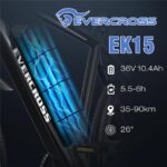 Evercross Tech EK15 Shimano 7-Gang Mountainbike – E-Bike (Mountainbike), 250 W, 36 V / 10,4 Ah (374 Wh), bis 90 km Reichweite – Bild 6
