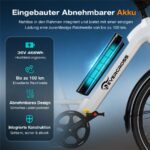 Evercross Tech EK25 Citybike – E-Bike (Citybike), 250 W, 36 V / 13 Ah (468 Wh), bis 100 km Reichweite – Bild 4
