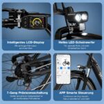 Evercross Tech EK25 Citybike – E-Bike (Citybike), 250 W, 36 V / 13 Ah (468 Wh), bis 100 km Reichweite – Bild 7
