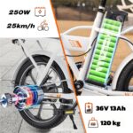Evercross Tech EK5 Faltbares E Bike – E-Bike (Citybike), 250 W, 36 V / 13 Ah (468 Wh), bis 65 km Reichweite – Bild 6