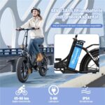 Evercross Tech EK6 Faltbares – E-Bike (Faltrad), 250 W, 48 V / 13 Ah (624 Wh), bis 90 km Reichweite – Bild 3