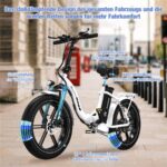 Evercross Tech EK6 Faltbares – E-Bike (Faltrad), 250 W, 48 V / 13 Ah (624 Wh), bis 90 km Reichweite – Bild 9