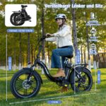 Evercross Tech EK6 Faltbares ，7-Gang-Getriebe Urbanbike – E-Bike (Urbanbike), 250 W, 48 V / 13 Ah (624 Wh), bis 90 km Reichweite – Bild 8