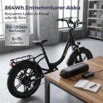 Evercross Tech EK6 Ultra Urbanbike – E-Bike (Urbanbike), 250 W, 48 V / 18 Ah (864 Wh), bis 150 km Reichweite – Bild 3