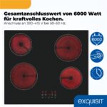 Exquisit EKC600-490 – Glaskeramik-Kochfeld (autark), 4 Kochzonen, 59 cm, 6000 W – Bild 2
