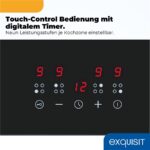 Exquisit EKC600-490 – Glaskeramik-Kochfeld (autark), 4 Kochzonen, 59 cm, 6000 W – Bild 4