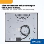 Exquisit EKC600-490 – Glaskeramik-Kochfeld (autark), 4 Kochzonen, 59 cm, 6000 W – Bild 5