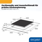 Exquisit EKC600-490 – Glaskeramik-Kochfeld (autark), 4 Kochzonen, 59 cm, 6000 W – Bild 7