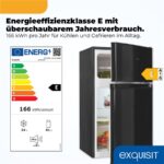 Exquisit KGC590-30-E-040E schwarz – Kühl-Gefrier-Kombination, 85 l, Energieeffizienzklasse E – Bild 2
