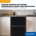 Exquisit KGC590-30-E-040E schwarz – Kühl-Gefrier-Kombination, 85 l, Energieeffizienzklasse E – Bild 3