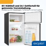 Exquisit KGC590-30-E-040E schwarz – Kühl-Gefrier-Kombination, 85 l, Energieeffizienzklasse E – Bild 5