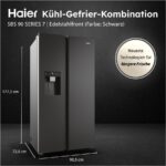 Haier HSW79F18DIPT SBS 90 SERIE 7 – Side-by-Side-Kühlschrank, 601 l, Energieeffizienzklasse D, No Frost – Bild 2