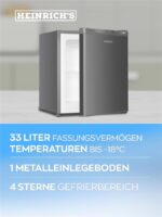 Heinrichs Heinrich´s Mini 33L -18°C kompakt – Mini-Gefrierschrank, Energieeffizienzklasse E – Bild 4