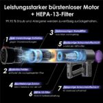 Hiazurm 6-in-1 Kabelloser – Akku-Staubsauger, bis 70 min Laufzeit – Bild 9