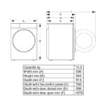 Hisense WF5I1045BWQ – Waschmaschine, 10,5 kg, 1400 U/min, Energieeffizienzklasse A – Bild 2