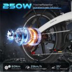 Hitway BK10S1 Kompakt-/Faltrad – Pedelec (Faltrad), 250 W, 48 V / 13 Ah (624 Wh), bis 120 km Reichweite – Bild 3