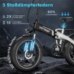 Hitway BK10S1 Kompakt-/Faltrad – Pedelec (Faltrad), 250 W, 48 V / 13 Ah (624 Wh), bis 120 km Reichweite – Bild 4