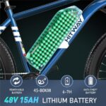Hitway BK15 Mountainbike – Pedelec (Mountainbike), 250 W, 48 V / 15 Ah (720 Wh), bis 80 km Reichweite – Bild 3