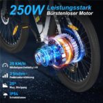 Hitway BK15P Mountainbike – E-Bike (Mountainbike), 250 W, 36 V / 13 Ah (468 Wh), bis 100 km Reichweite – Bild 3