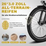 Hitway BK16 26x3.0Zoll – Pedelec (Citybike), 250 W, 48 V / 18 Ah (864 Wh), bis 80 km Reichweite – Bild 5