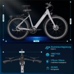Hitway BK18PRO Citybike – E-Bike (Citybike), 250 W, 36 V / 10,4 Ah (374 Wh), bis 80 km Reichweite – Bild 9