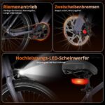 Hitway BK19PRO Citybike – E-Bike (Citybike), 250 W, 36 V / 10,4 Ah (374 Wh), bis 80 km Reichweite – Bild 8