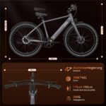 Hitway BK19PRO Citybike – E-Bike (Citybike), 250 W, 36 V / 10,4 Ah (374 Wh), bis 80 km Reichweite – Bild 9
