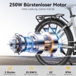 Hitway BK27PRO Citybike – Pedelec (Citybike), 250 W, 48 V / 16 Ah (768 Wh), bis 120 km Reichweite (Art.-Nr. 173773815) – Bild 3
