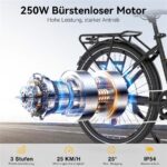 Hitway BK27PRO Citybike – Pedelec (Citybike), 250 W, 48 V / 16 Ah (768 Wh), bis 120 km Reichweite (Art.-Nr. 173773922) – Bild 3