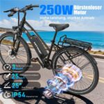 Hitway BK27S Citybike – Pedelec (Citybike), 250 W, 36 V / 13 Ah (468 Wh), bis 100 km Reichweite – Bild 2