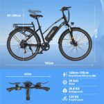 Hitway BK27S Citybike – Pedelec (Citybike), 250 W, 36 V / 13 Ah (468 Wh), bis 100 km Reichweite – Bild 8
