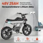 Hitway BK28 All Terrain Bike – Pedelec (All Terrain Bike), 250 W, 48 V / 25 Ah (1200 Wh), bis 100 km Reichweite – Bild 4