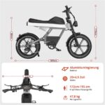 Hitway BK28 All Terrain Bike – Pedelec (All Terrain Bike), 250 W, 48 V / 25 Ah (1200 Wh), bis 100 km Reichweite – Bild 7